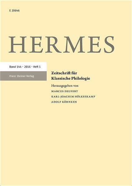 hermes zeitschrift philologie|Hermes (Zeitschrift) – Wikipedia.